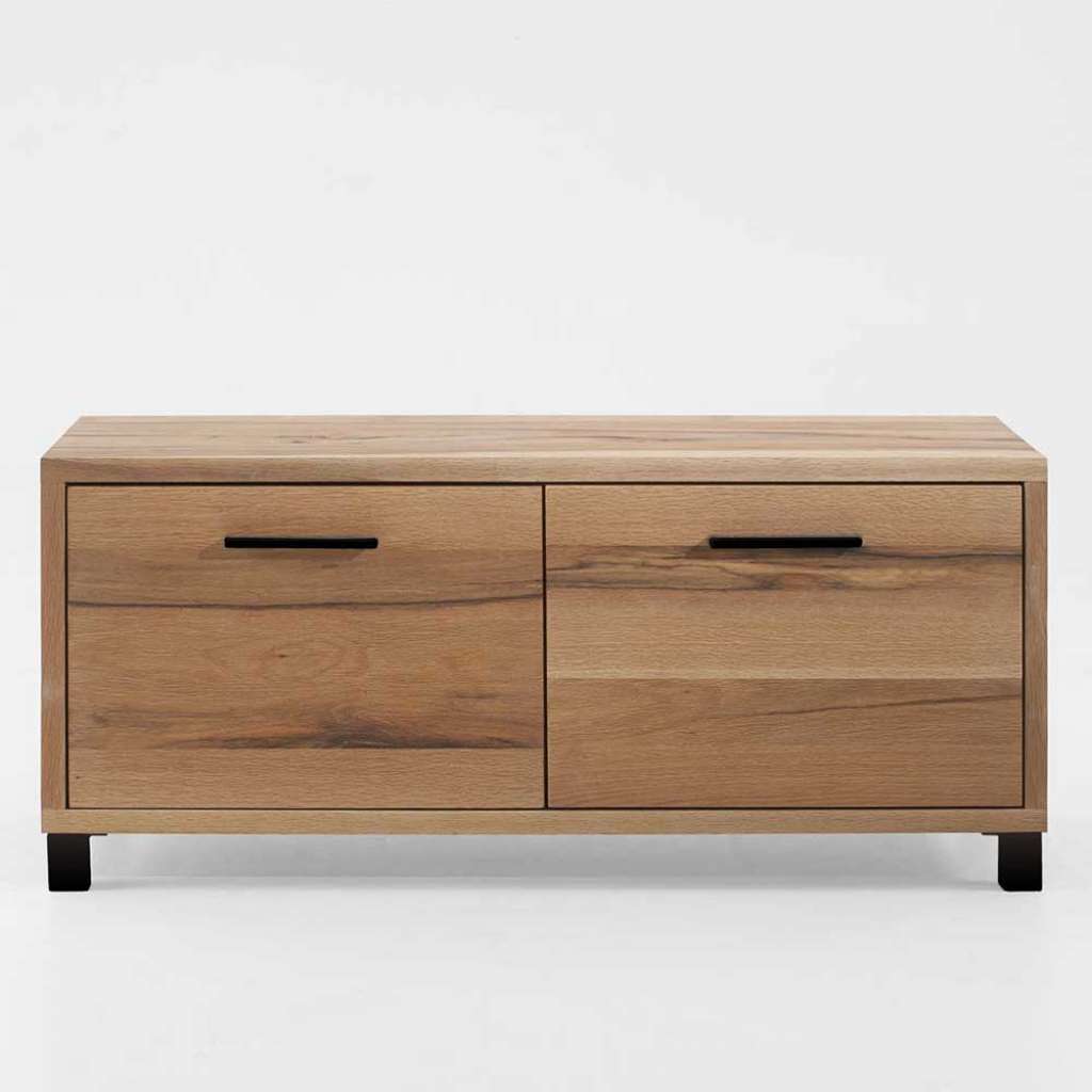 Garderoben Schuhbank aus Eiche Massivholz zwei Schubladen