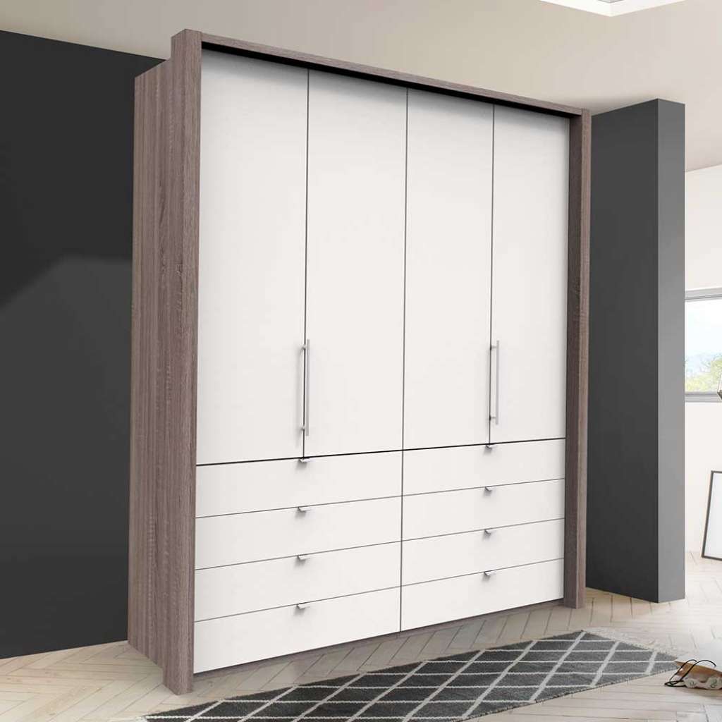 Kleiderschrank Jugendzimmer mit Falttüren und Schubladen modern