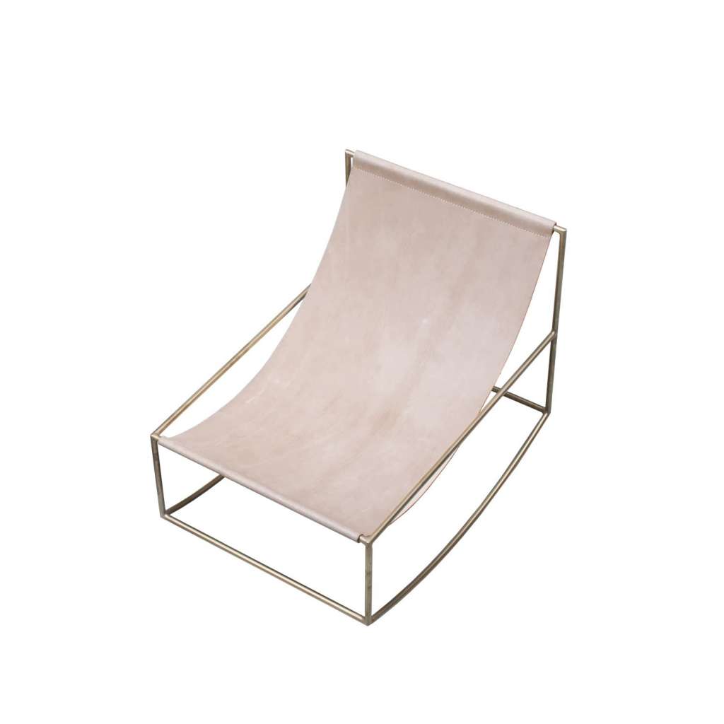 valerie_objects - Rocking Chair - brass leather