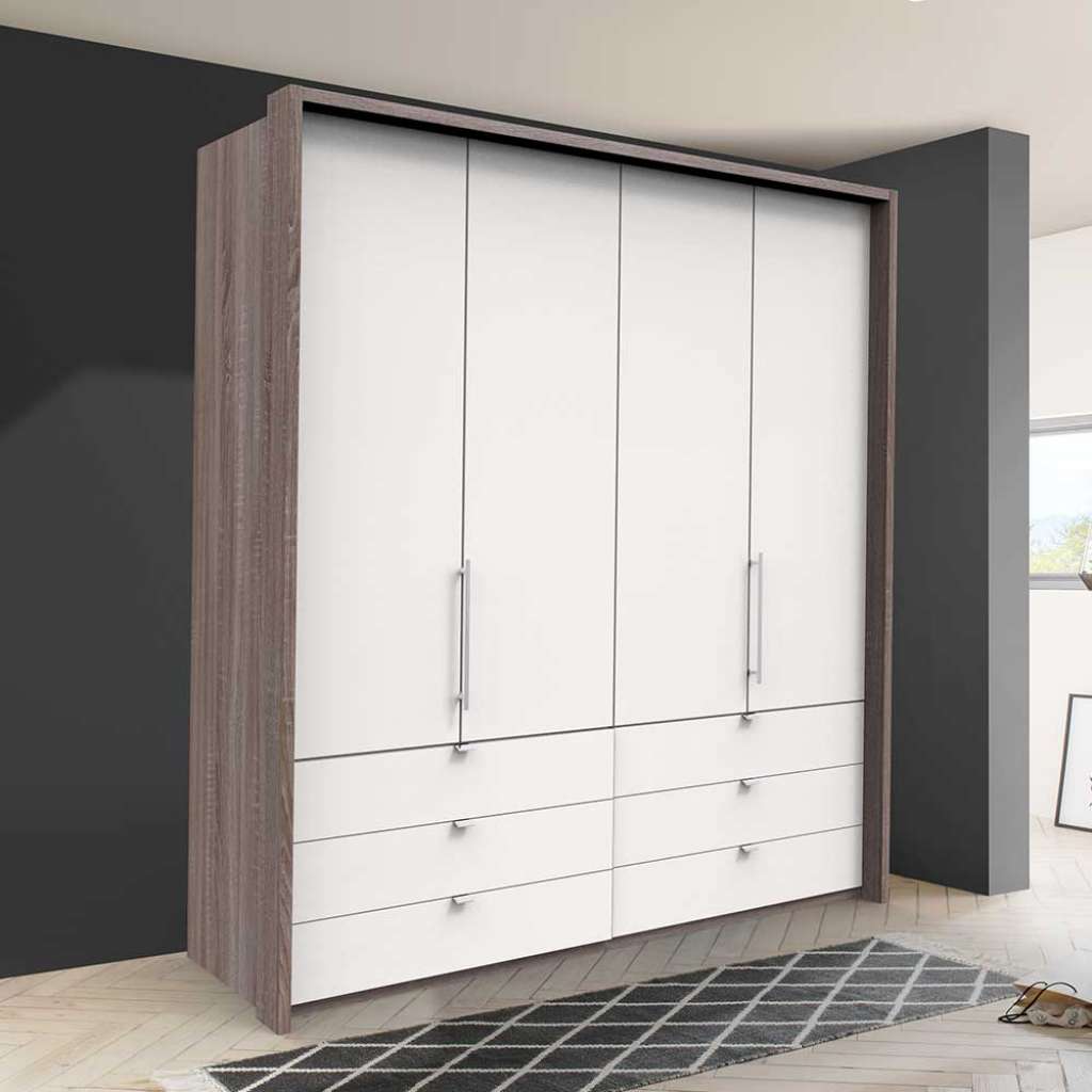 Kleiderschrank Jugendstil mit Falttüren sechs Schubladen