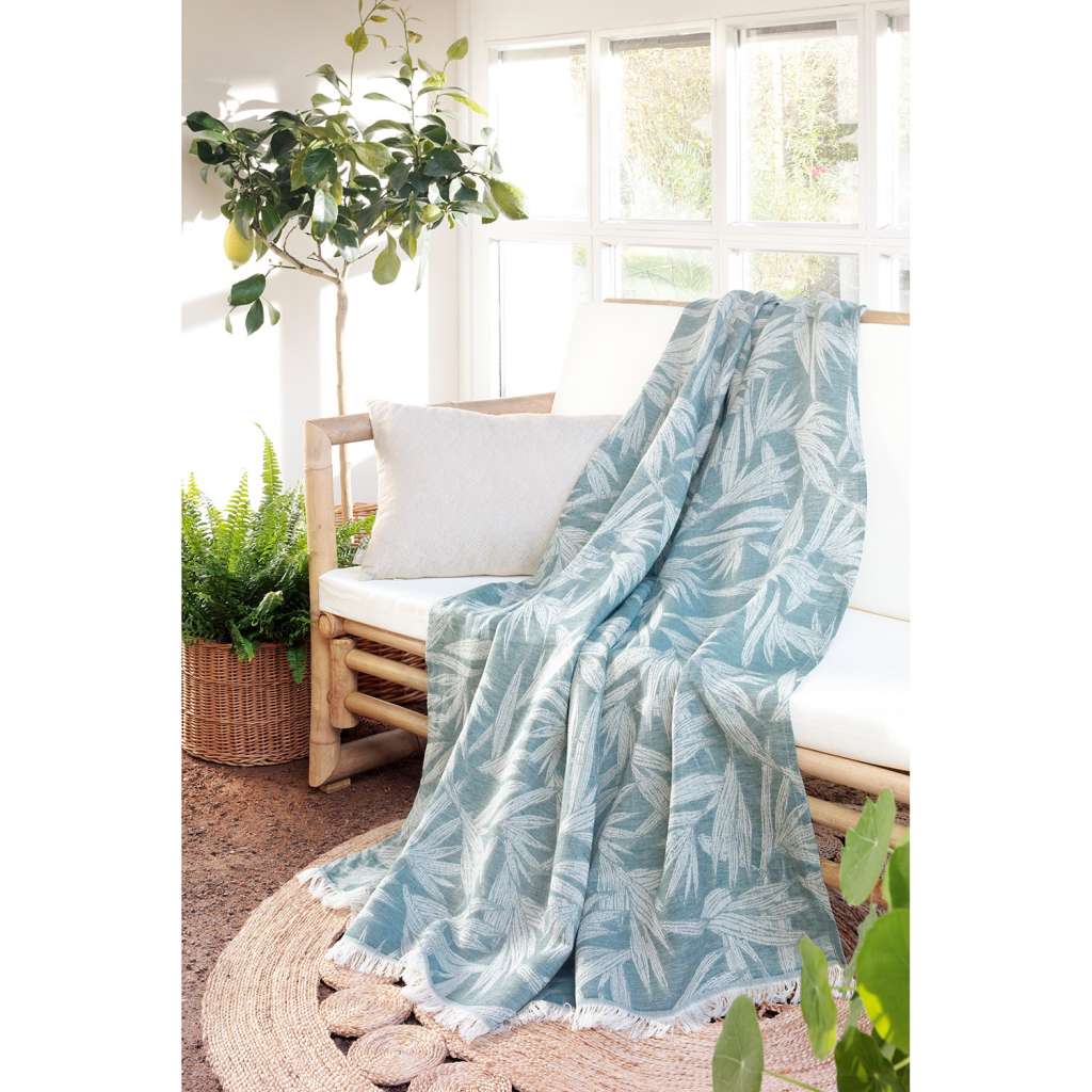 home24 Plaid Bamboo Petrol