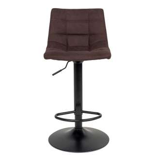 Bar Polsterhocker in Dunkelbraun Schwarz (2er Set)