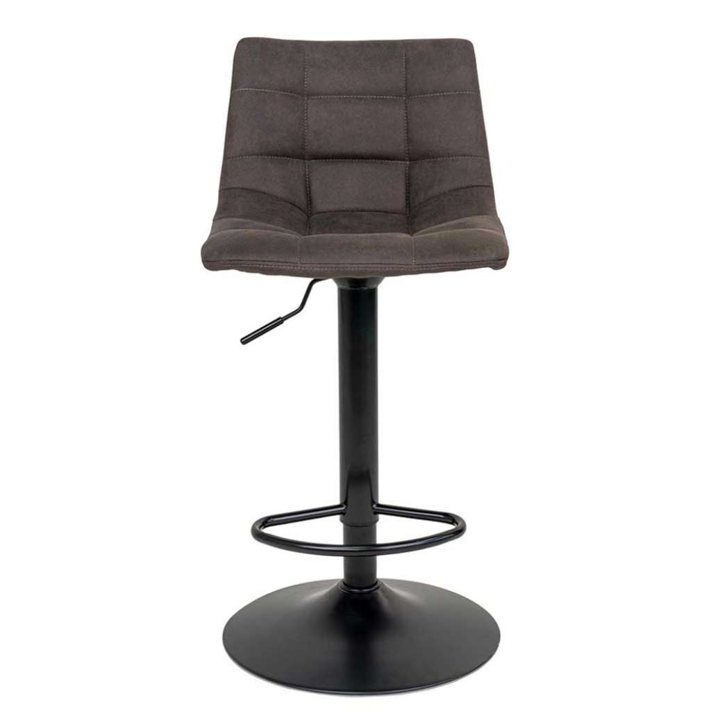 Barhocker in Dunkelgrau und Schwarz Microfaser (2er Set)