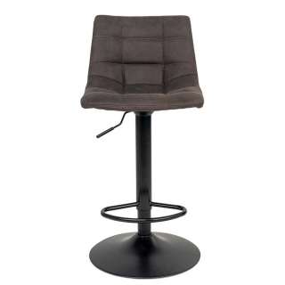 Barhocker in Dunkelgrau und Schwarz Microfaser (2er Set)