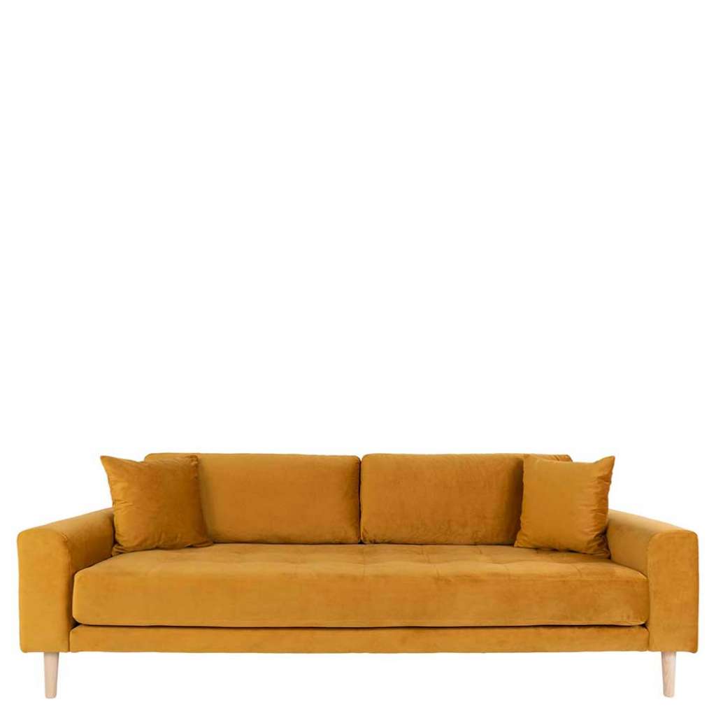 Wohnzimmercouch in Gelb Eichefarben