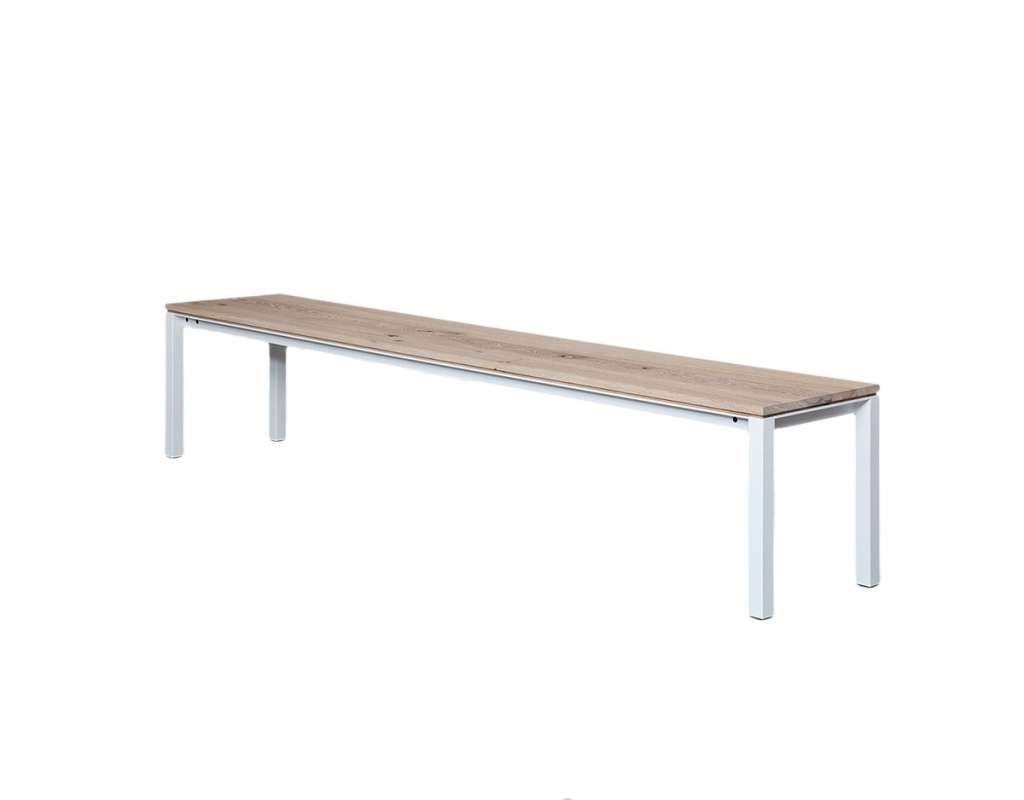 Janua - S 600 Sitzbank - Eiche Altholz - Gestell Schiefergrau - 220x40 - indoor