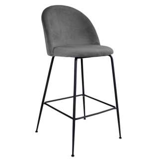 Retro Barstühle aus Samt und Metall gepolsterte Rückenlehne (2er Set)