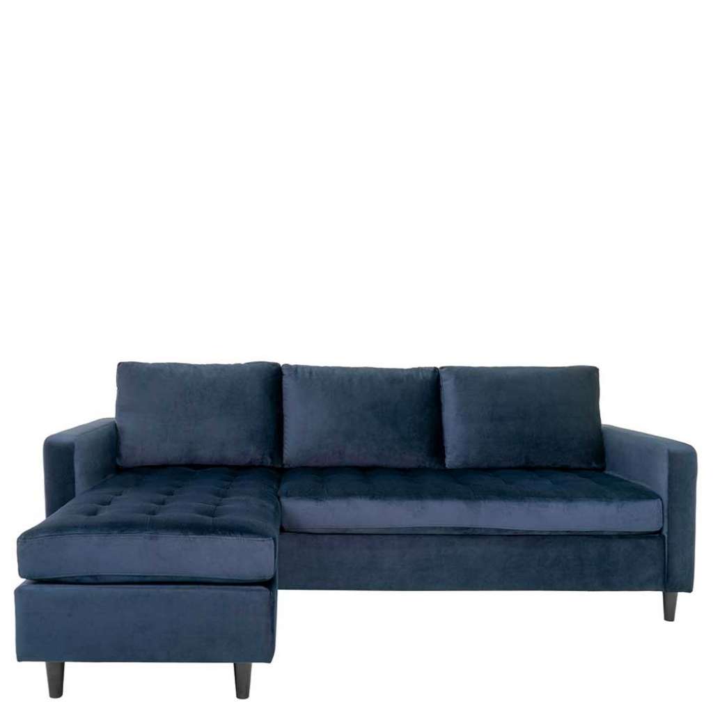 Dunkelblaues Ecksofa mit drei Sitzplätzen Armlehnen