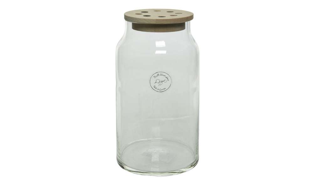 Vase ¦ transparent/klar ¦ Glas , Holz Ø: 11 Dekoration > Vasen - Höffner