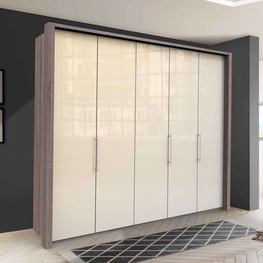 XL Kleiderschrank in Cremeweiß Eiche Trüffelfarben