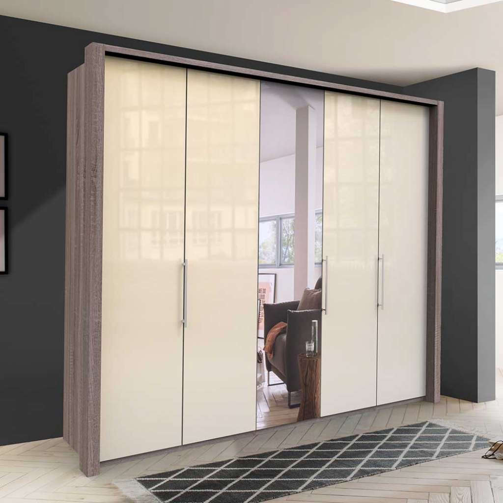 Schlafzimmerkleiderschrank in Cremefarben Eiche Trüffelfarben
