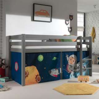 Jungen Hochbett in Grau und Blau Leiter