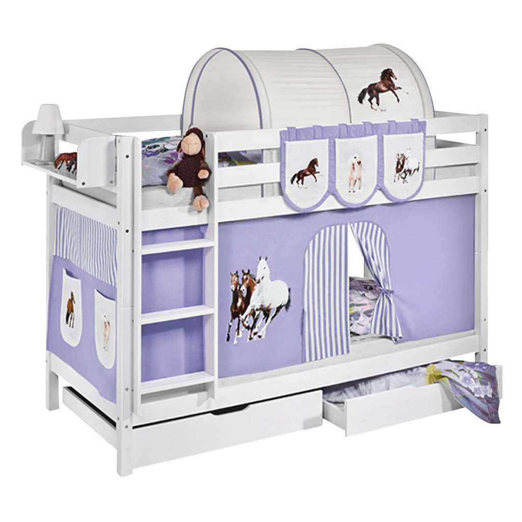 home24 Etagenbett JELLE Pferde Lila