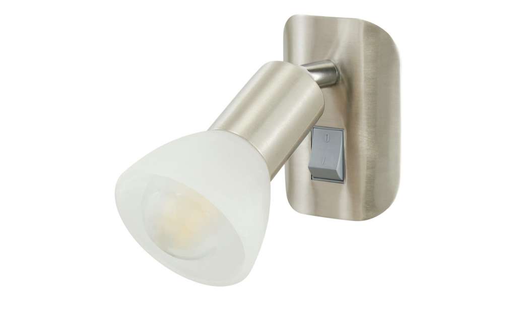 Steckerleuchte, 1-flammig, Nickel-matt/ Alabaster Gals ¦ silber Lampen & Leuchten > Innenleuchten > Wandleuchten - Höffner