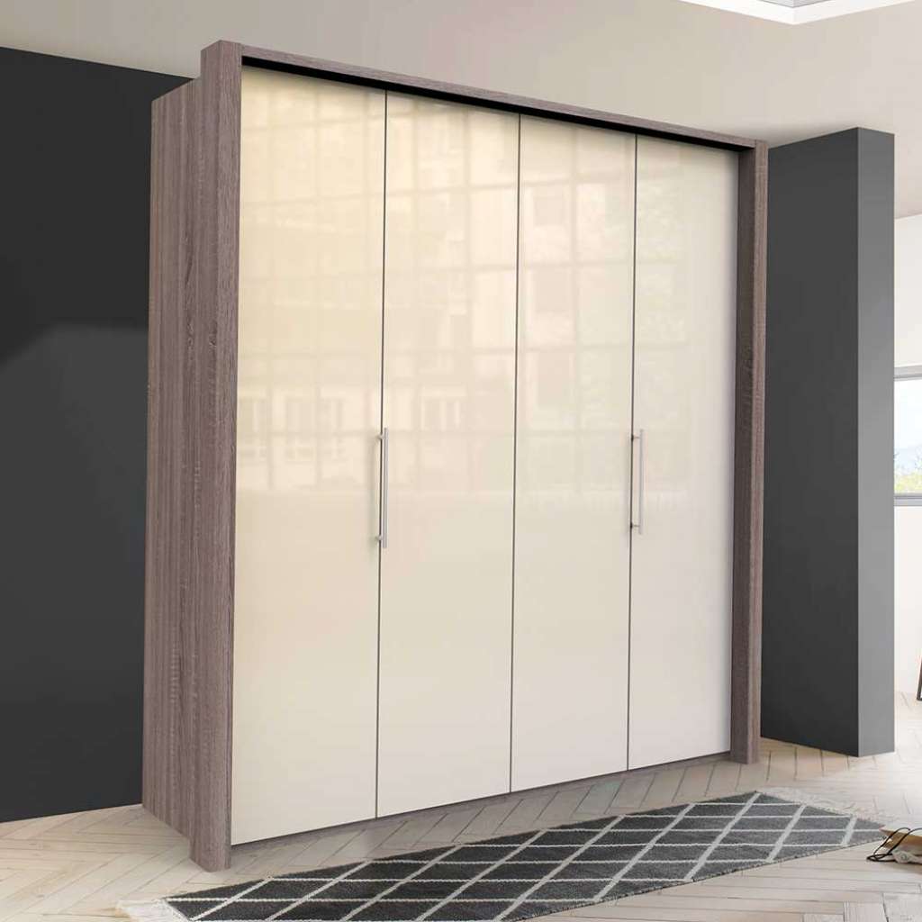 Kleiderschrank Jugendzimmer mit Falttüren Front glasbeschichtet