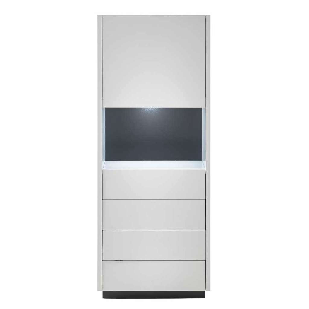 Moderne Wohnzimmer Vitrine in Weiß und Schwarz 1 türig