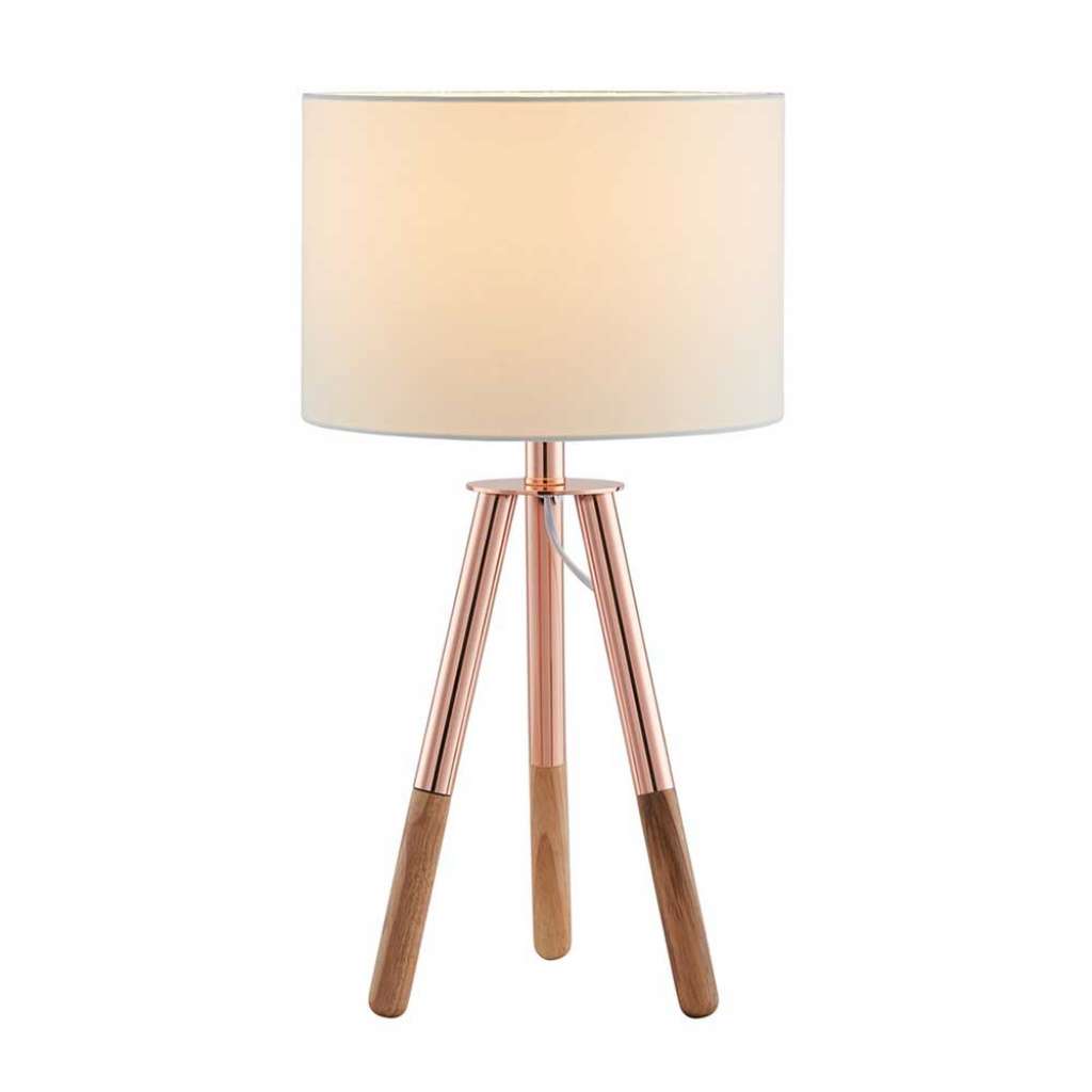Tischleuchte in Weiß und Kupferfarben Skandi Design