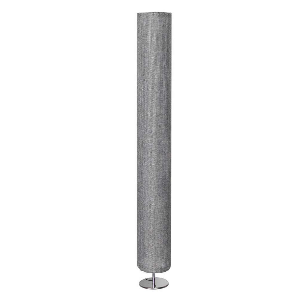 Stehlampe aus Webstoff Grau und Silberfarben