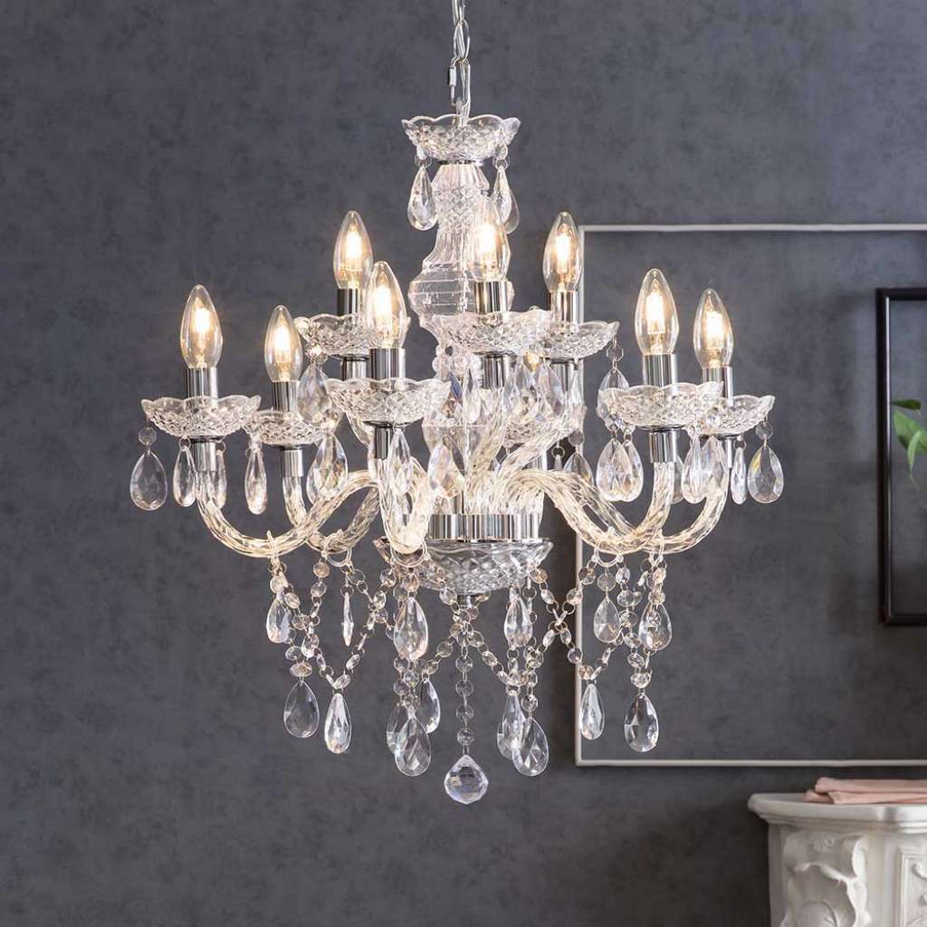 Vintage Kronleuchter aus Acrylglas transparent