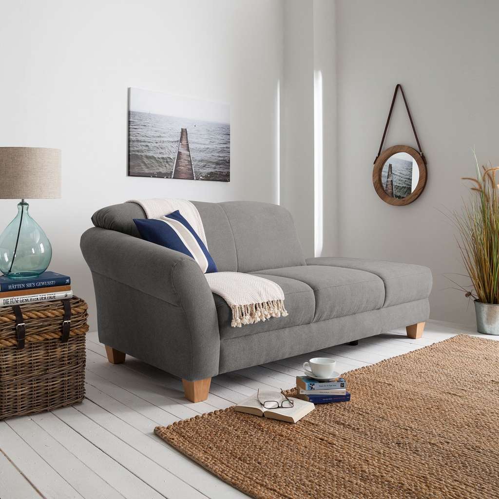 home24 Ars Natura Recamiere Cebu Grau Webstoff 194x84x91 cm