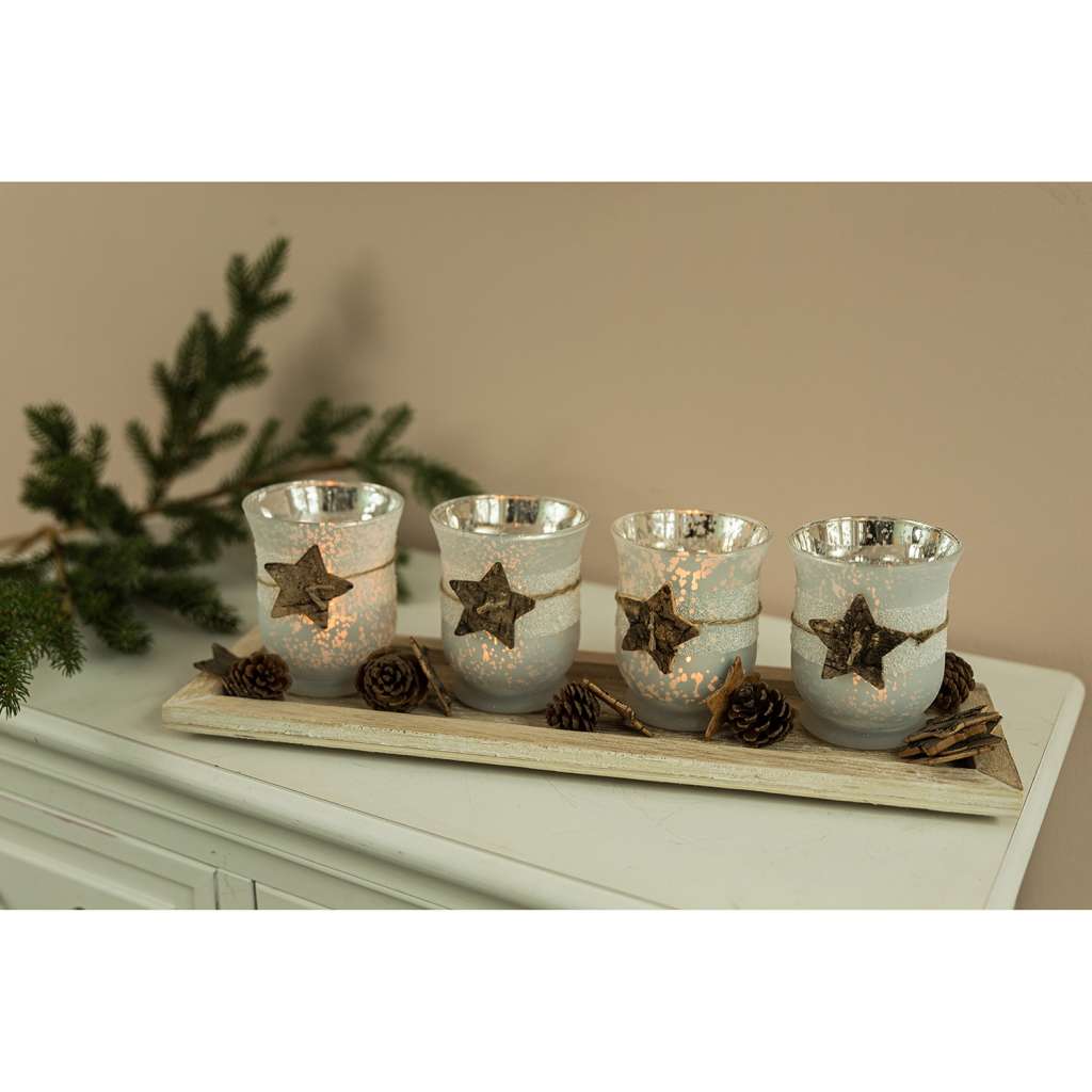 home24 Teelichttablett Weihnachten (5-teilig)