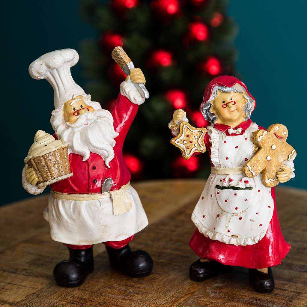 home24 Dekofigur Santa und Bäckerin (2-teilig)