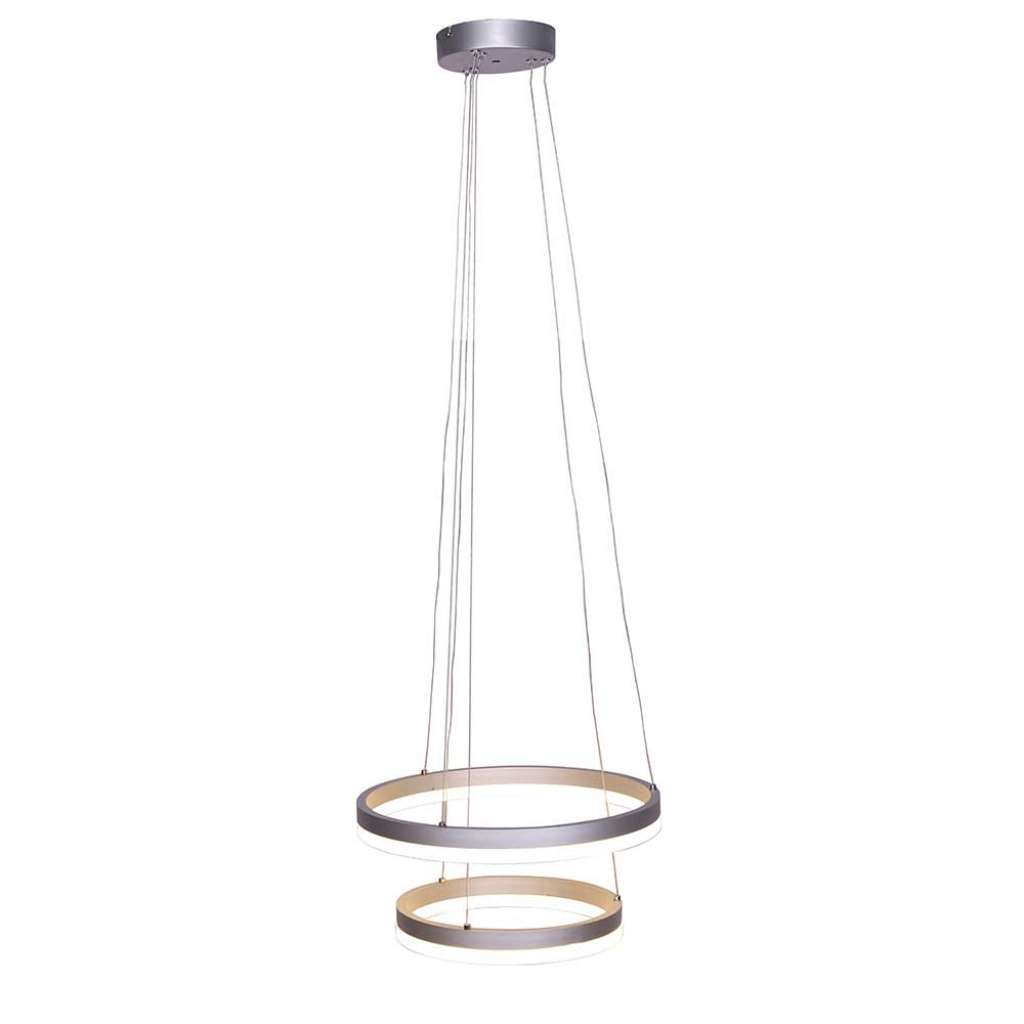 Design Hängeleuchte aus Acrylglas und Metall Chromfarben