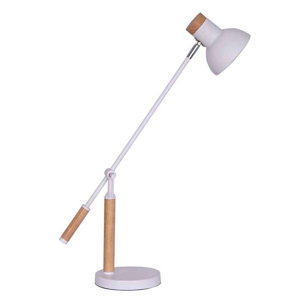 Hohe Schreibtischlampe in Weiß Eichefarben