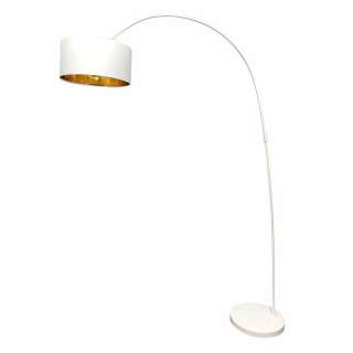 Design Stehlampe in Weiß und Goldfarben modernem Design