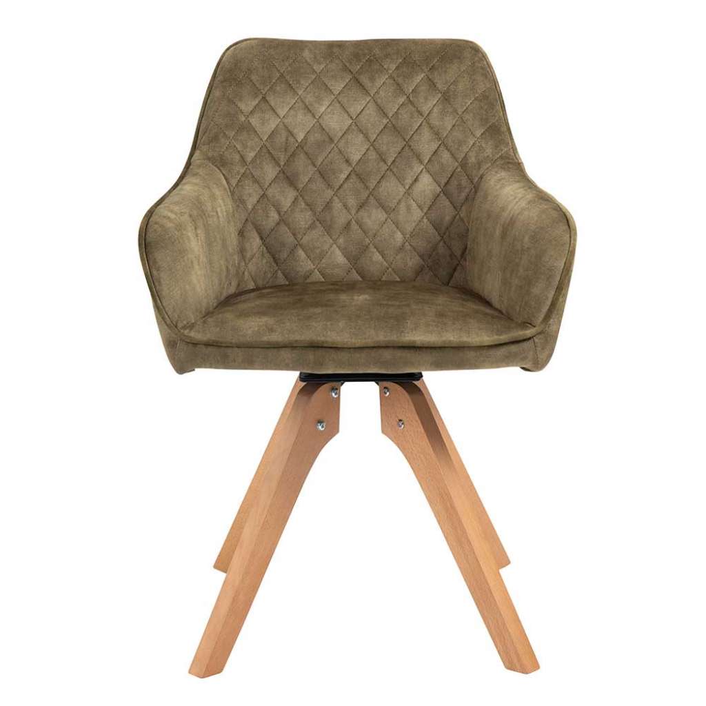 Polster Armlehnstuhl in Oliv Grün Buchefarben