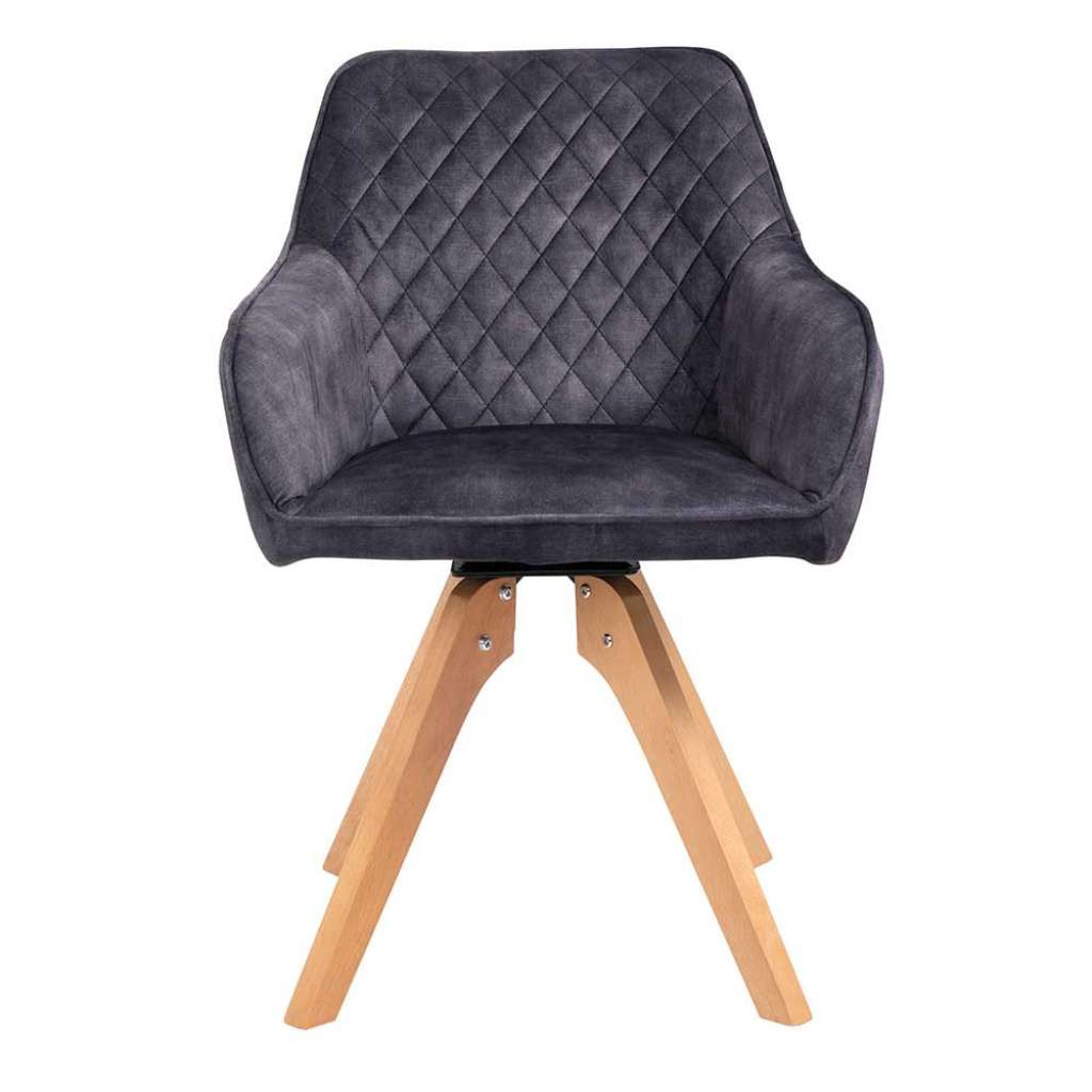 Armlehnstuhl in Schwarz und Buchefarben Samt