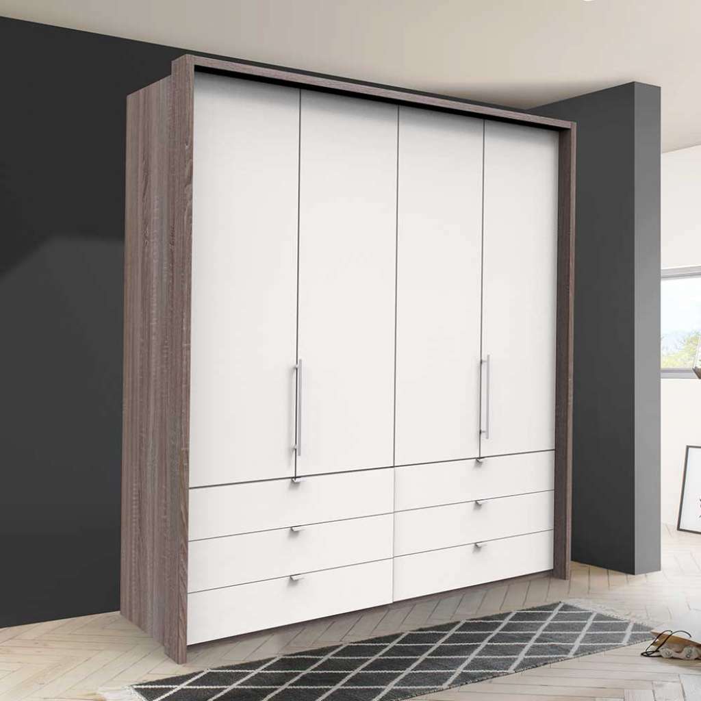 Kleiderschrank Jugendstil mit Falttüren sechs Schubladen