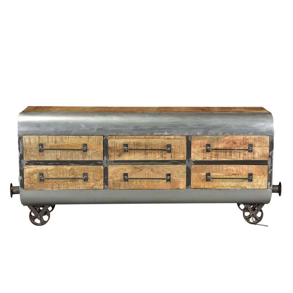 Esszimmersideboard im Industry und Loft Stil sechs Schubladen