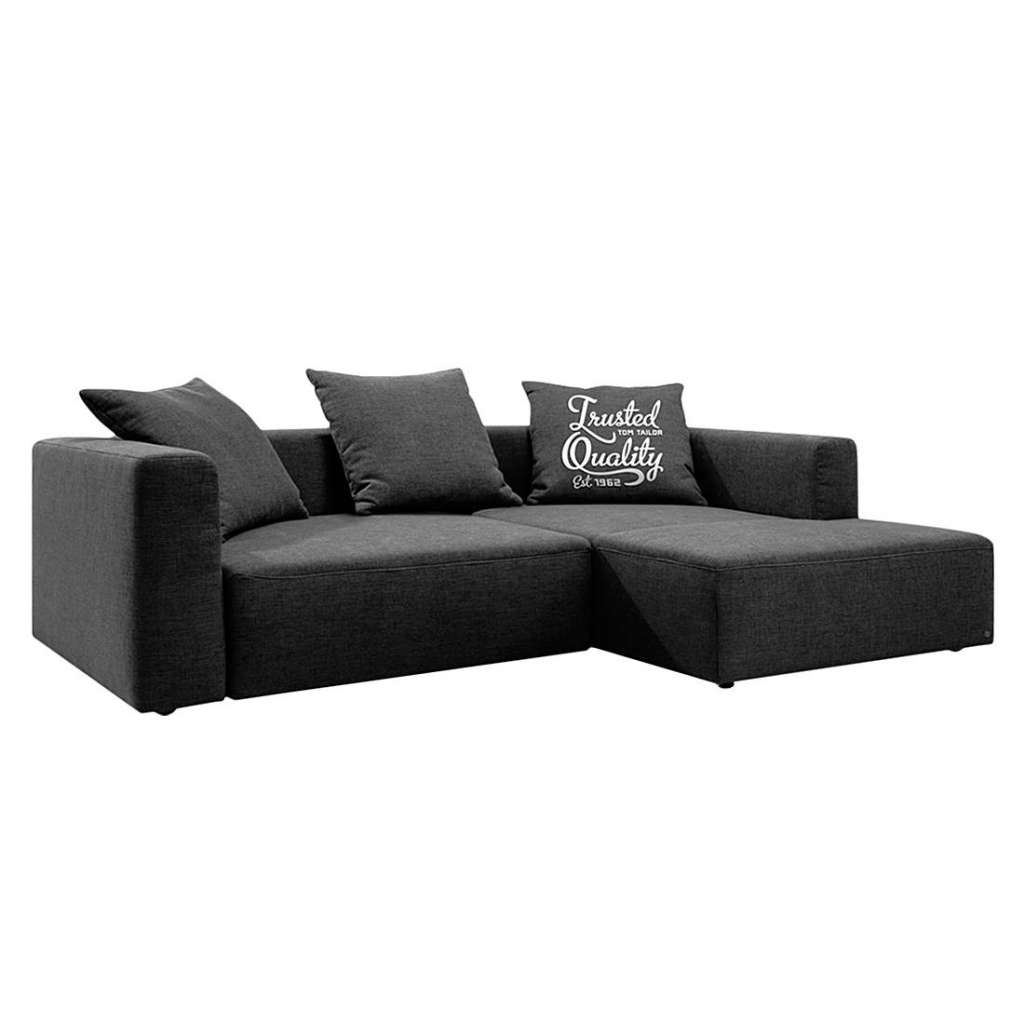 home24 Tom Tailor Ecksofa Heaven Casual Schwarz Webstoff 242x66x162 cm mit Schlaffunktion