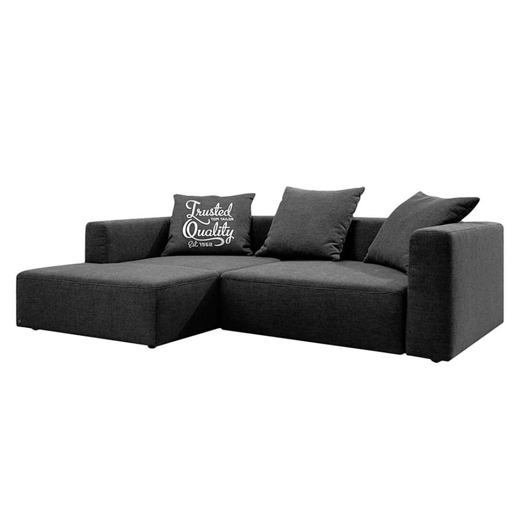 home24 Tom Tailor Ecksofa Heaven Casual Schwarz Webstoff 242x66x162 cm mit Schlaffunktion