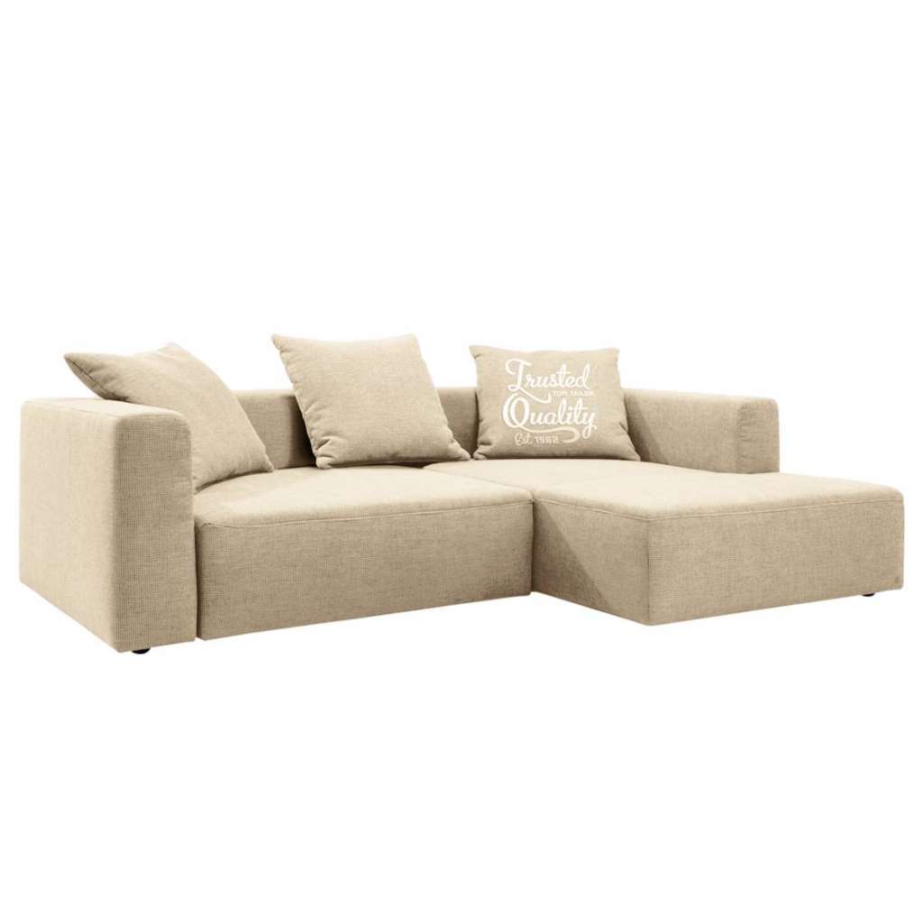 home24 Tom Tailor Ecksofa Heaven Casual Beige Webstoff 242x66x162 cm mit Schlaffunktion