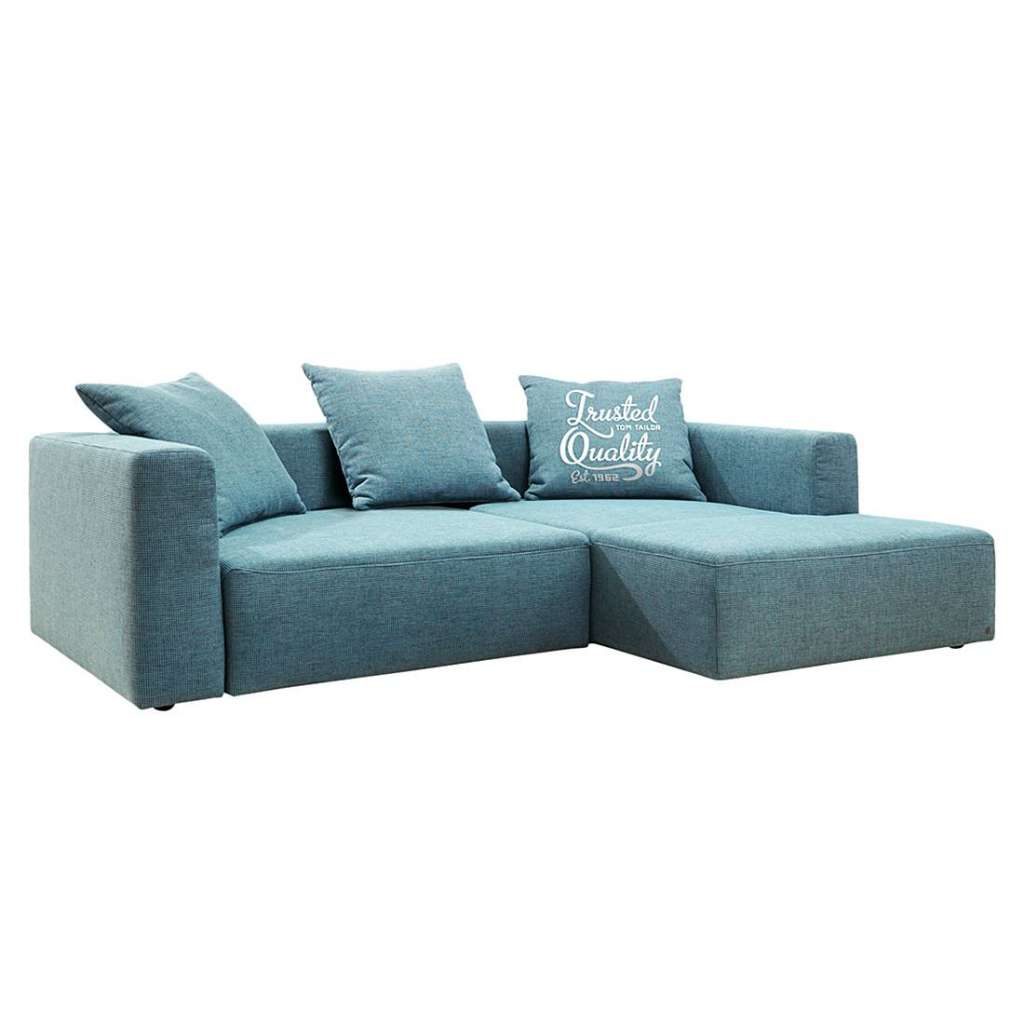 home24 Tom Tailor Ecksofa Heaven Casual Blau Webstoff 242x66x162 cm mit Schlaffunktion