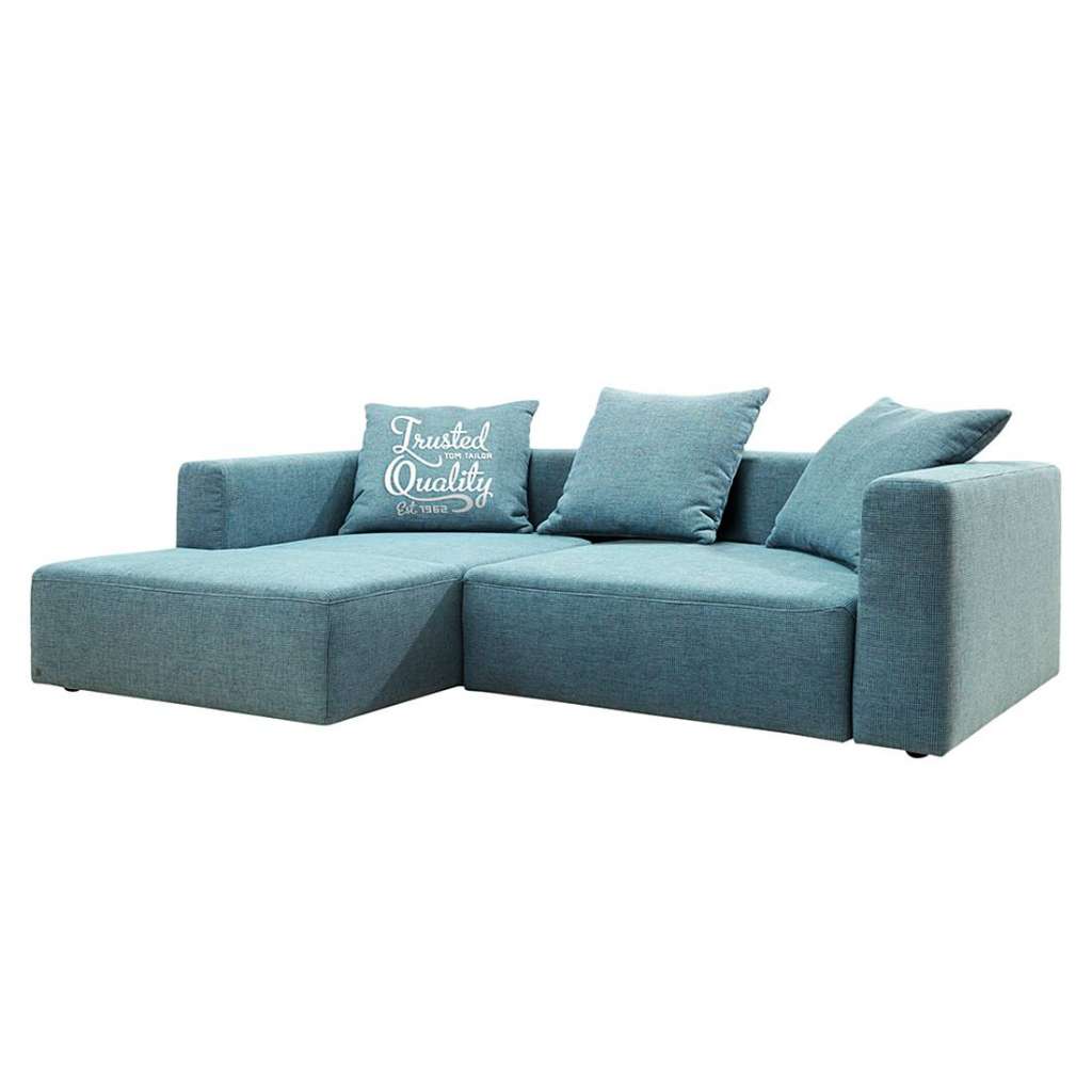 home24 Tom Tailor Ecksofa Heaven Casual Blau Webstoff 242x66x162 cm mit Schlaffunktion