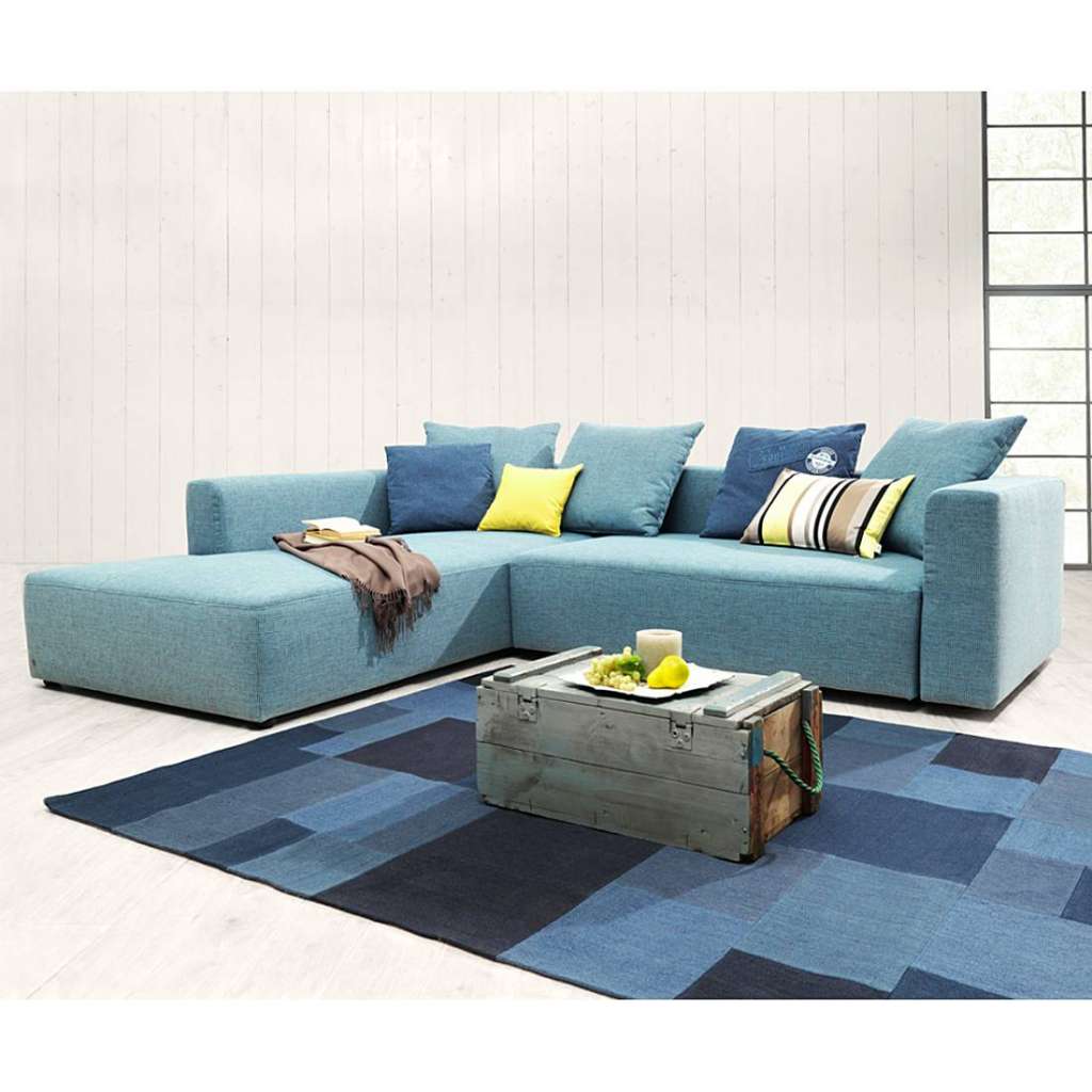 home24 Tom Tailor Ecksofa Heaven Casual M Ozeanblau Webstoff 282x66x221 cm