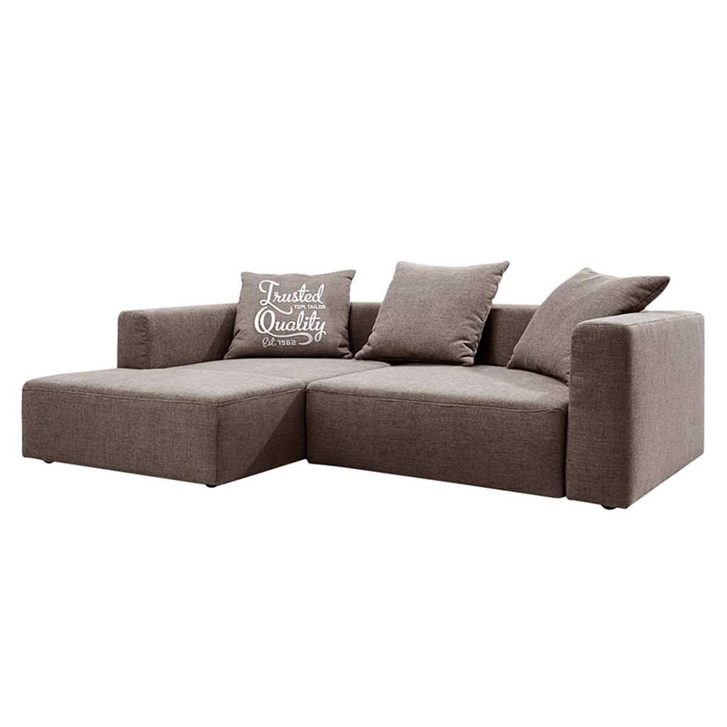home24 Tom Tailor Ecksofa Heaven Casual Kokusnussbraun Webstoff 242x66x162 cm mit Schlaffunktion