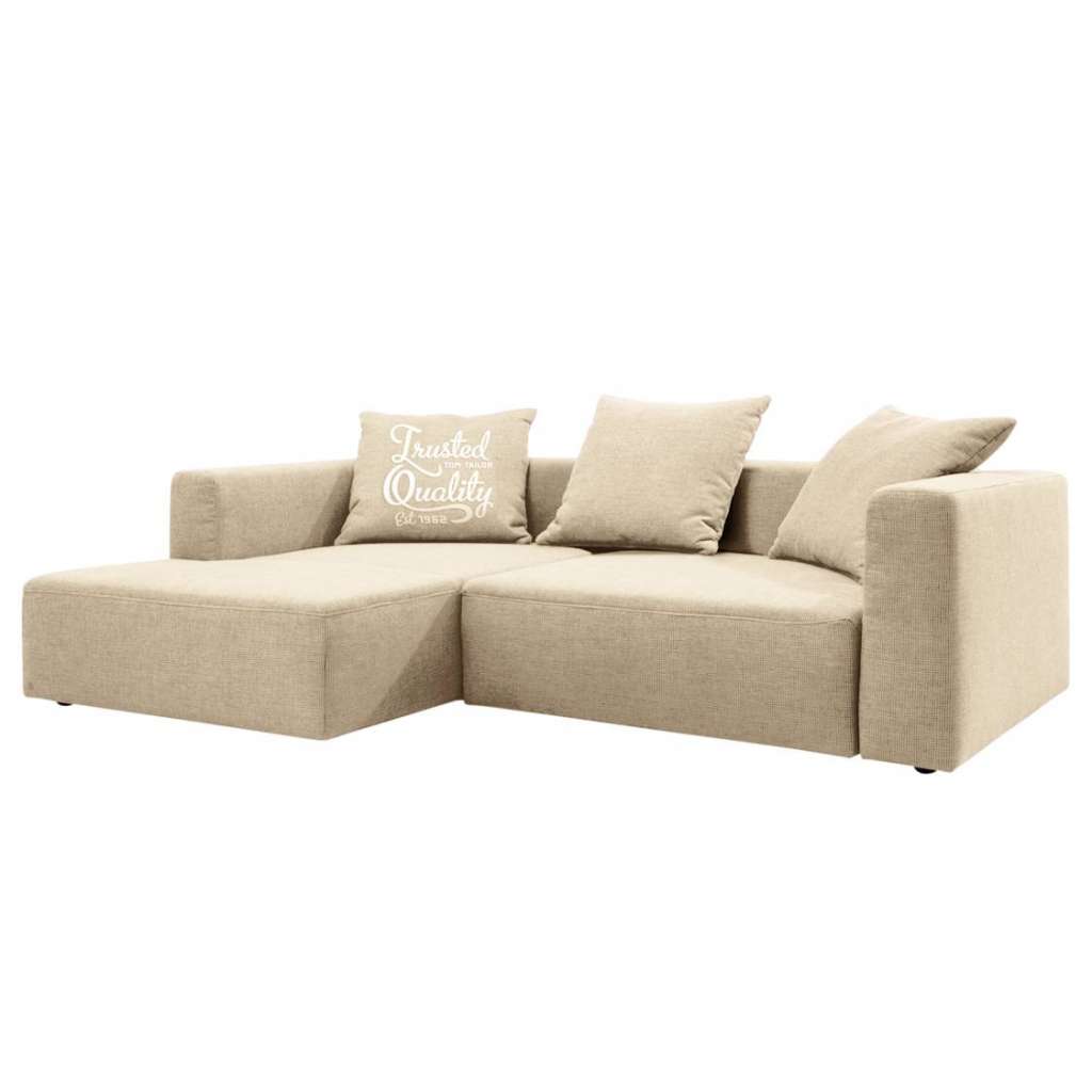 home24 Tom Tailor Ecksofa Heaven Casual Beige Webstoff 242x66x162 cm mit Schlaffunktion