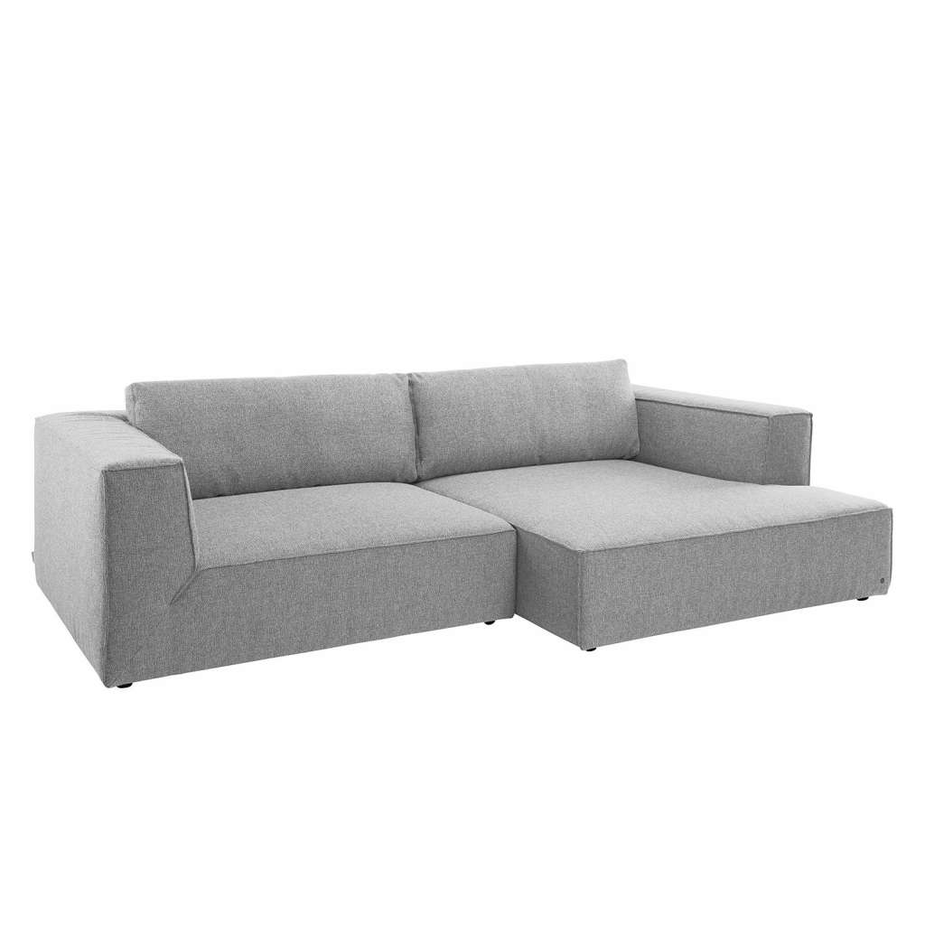 home24 Tom Tailor Ecksofa Big Cube Style Hellgrau Webstoff 270x66x160 cm