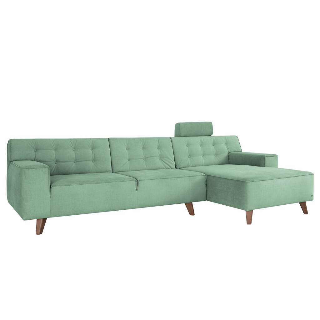 home24 Tom Tailor Ecksofa Nordic Chic III Seladongrün Mikrofaser 286x97x151 cm