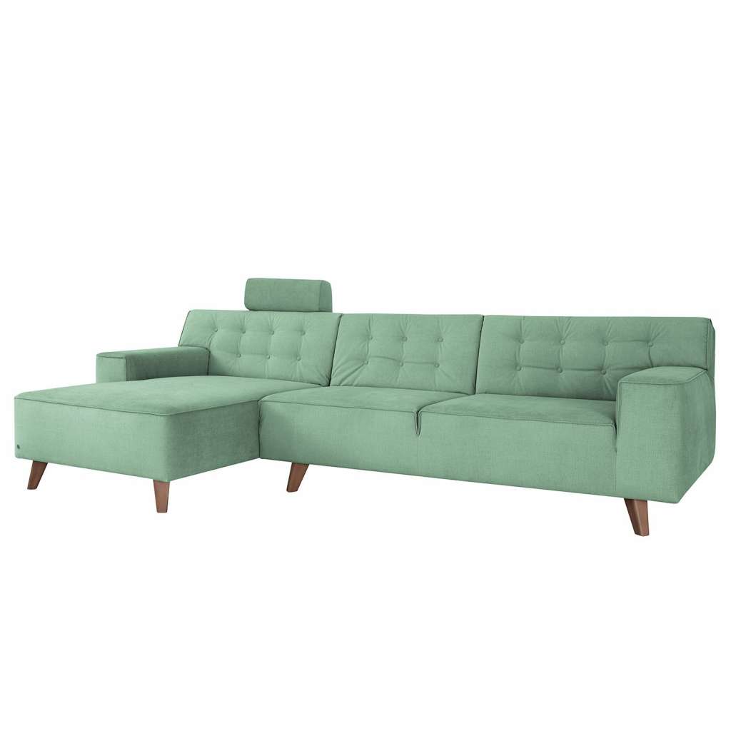 home24 Tom Tailor Ecksofa Nordic Chic III Seladongrün Mikrofaser 286x97x151 cm