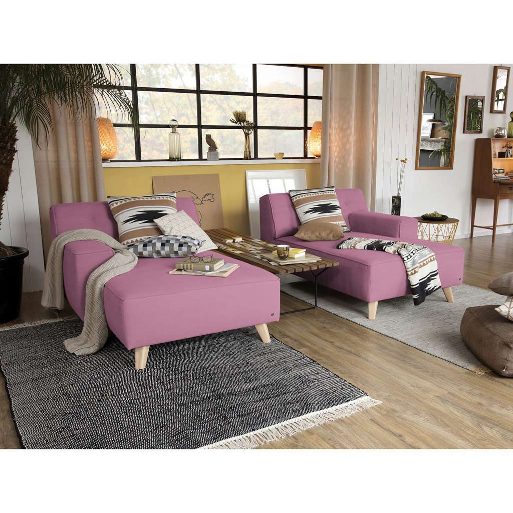 home24 Tom Tailor Recamiere Nordic Chic Fuchsia Webstoff 104x77x151 cm