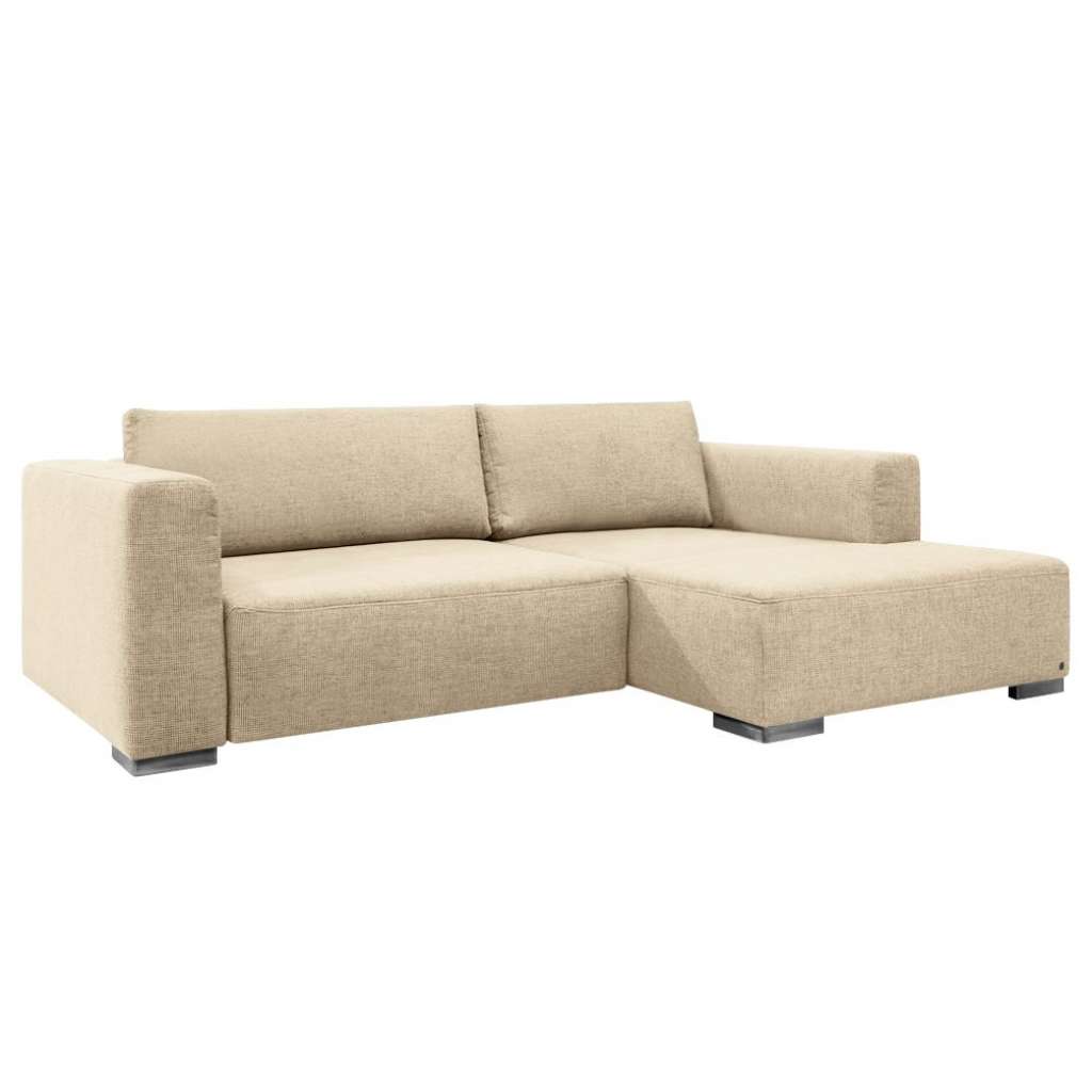 home24 Tom Tailor Ecksofa Heaven Colors Style S Beige Strukturstoff 242x81x162 cm mit Schlaffunktion