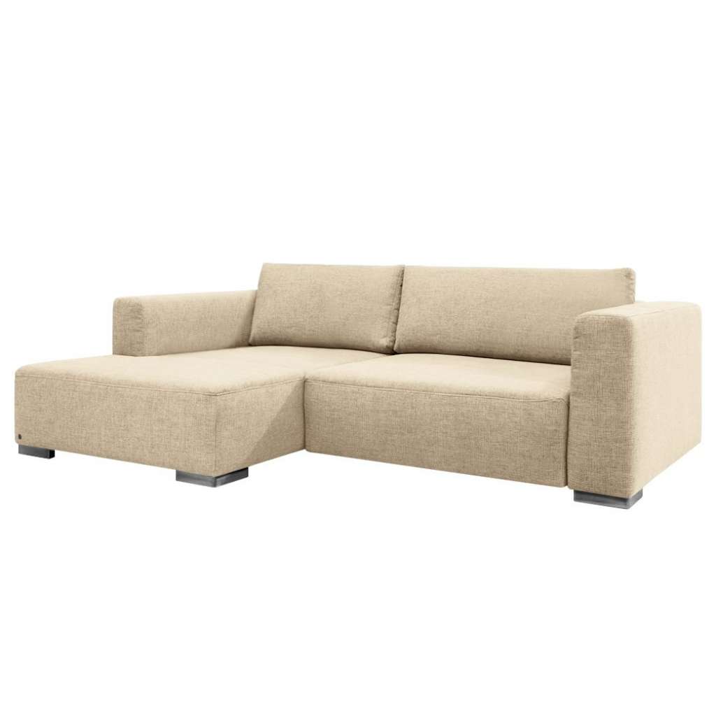 home24 Tom Tailor Ecksofa Heaven Colors Style S Beige Strukturstoff 242x81x162 cm mit Schlaffunktion
