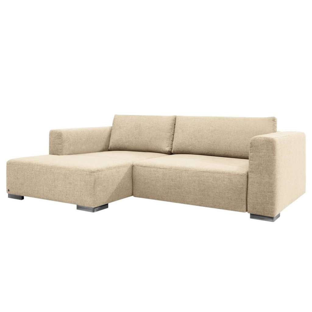 home24 Tom Tailor Ecksofa Heaven Colors Style S Beige Strukturstoff 242x81x162 cm mit Schlaffunktion