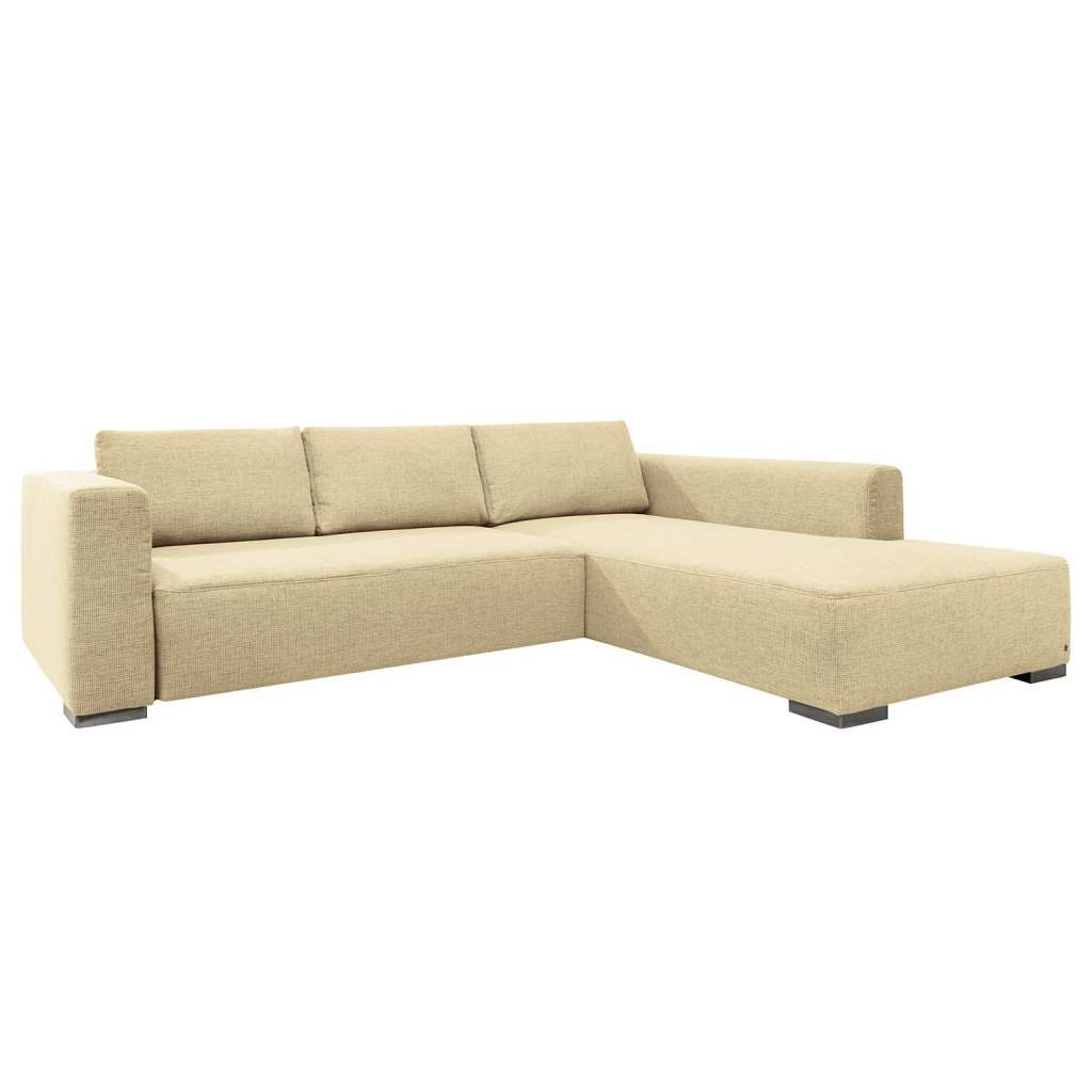home24 Tom Tailor Ecksofa Heaven Colors Style XL Beige Strukturstoff 301x81x221 cm mit Schlaffunktion