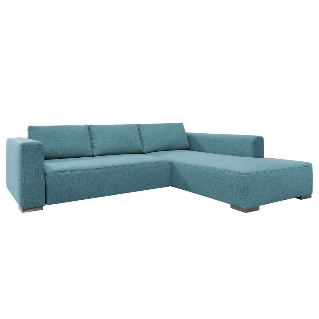 home24 Tom Tailor Ecksofa Heaven Colors Style XL Ozeanblau Strukturstoff 301x81x221 cm mit Schlaffunktion